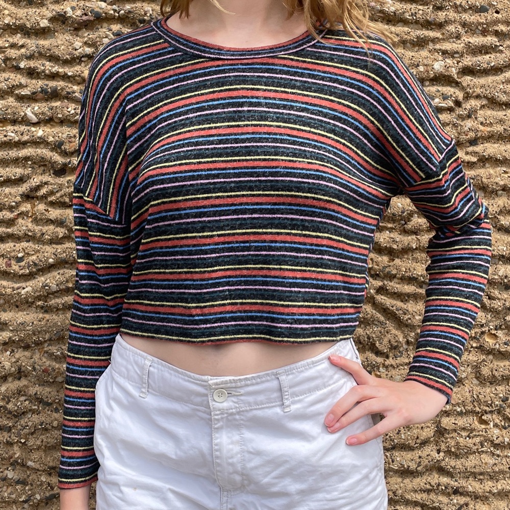 Wild Fable Vibrant Striped Long Sleeve Top